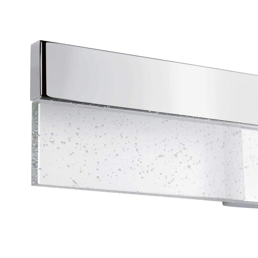 Havelock 22.7 in. 1-Light Chrome Integrated LED Bathroom Vanity Light Bar with Clear Seedy Glass by Hampton Bay 3 Havelock 22.7 in. 1-Light Chrome Integrated LED Bathroom Vanity Light Bar with Clear Seedy Glass by Hampton Bay - Image 3