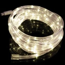 Solar 30 Lumens 16 ft. Clear Outdoor Integrated LED 5000K Daylight Landscape Rope Light with Remote Panel by Hampton Bay -Hampton Bay Sales clear and black hampton bay rope lights 84130 a0 1000