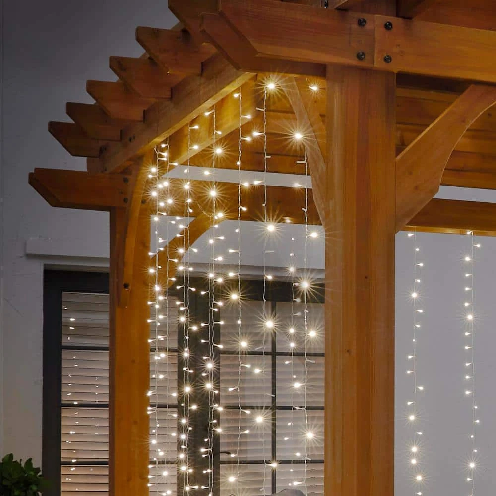 Outdoor/Indoor 10 ft. Plug-In Warm White Mini Bulb Integrated LED 10 Strand Willow Curtain String Light by Hampton Bay 5 Outdoor/Indoor 10 ft. Plug-In Warm White Mini Bulb Integrated LED 10 Strand Willow Curtain String Light by Hampton Bay - Image 5