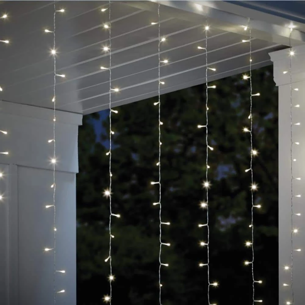 Outdoor/Indoor 10 ft. Plug-In Warm White Mini Bulb Integrated LED 10 Strand Willow Curtain String Light by Hampton Bay 3 Outdoor/Indoor 10 ft. Plug-In Warm White Mini Bulb Integrated LED 10 Strand Willow Curtain String Light by Hampton Bay - Image 3