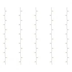 Outdoor/Indoor 10 ft. Plug-In Warm White Mini Bulb Integrated LED 10 Strand Willow Curtain String Light by Hampton Bay