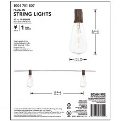 Outdoor/Indoor 10 ft. Light Line Voltage ST40 Vintage Bulb Incandescent String Light (10-Heads) by Hampton Bay 10 Outdoor/Indoor 10 ft. Light Line Voltage ST40 Vintage Bulb Incandescent String Light (10-Heads) by Hampton Bay -Hampton Bay Sales clear hampton bay string lights nxt 2322 1f 1000