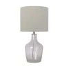 17.5 in. Clear Glass Table Lamp with Beige Fabric Shade by Hampton Bay