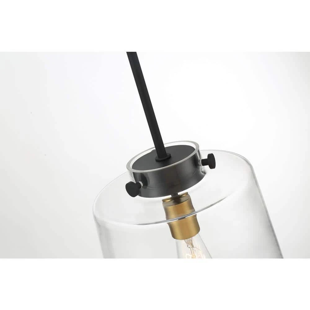 Mullins 10 in. 1-Light Coal and Honey Gold Pendant Hanging Light, Modern Industrial Kitchen Pendant Lighting by Hampton Bay 7 Mullins 10 in. 1-Light Coal and Honey Gold Pendant Hanging Light, Modern Industrial Kitchen Pendant Lighting by Hampton Bay - Image 7