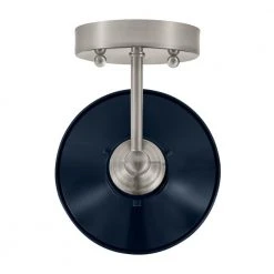 Glenhurst 1-Light Cobalt and Brushed Nickel Indoor Industrial Farmhouse Wall Sconce Light Fixture with Metal Shade by Hampton Bay -Hampton Bay Sales cobalt and brushed nickel hampton bay vanity lighting 20511 cb bn 1d 1000