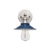 Glenhurst 1-Light Cobalt and Brushed Nickel Indoor Industrial Farmhouse Wall Sconce Light Fixture with Metal Shade by Hampton Bay