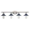 Glenhurst 4-Light Cobalt and Brushed Nickel Industrial Farmhouse Bathroom Vanity Light Fixture by Hampton Bay