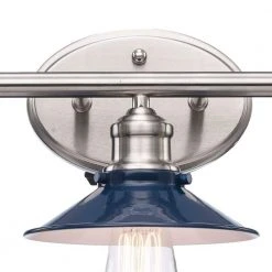 Glenhurst 3-Light Cobalt and Brushed Nickel Industrial Farmhouse Bathroom Vanity Light Fixture with Metal Shades by Hampton Bay 21 Glenhurst 3-Light Cobalt and Brushed Nickel Industrial Farmhouse Bathroom Vanity Light Fixture with Metal Shades by Hampton Bay -Hampton Bay Sales cobalt and brushed nickel hampton bay vanity lighting hd 8003 cb bn 44 1000