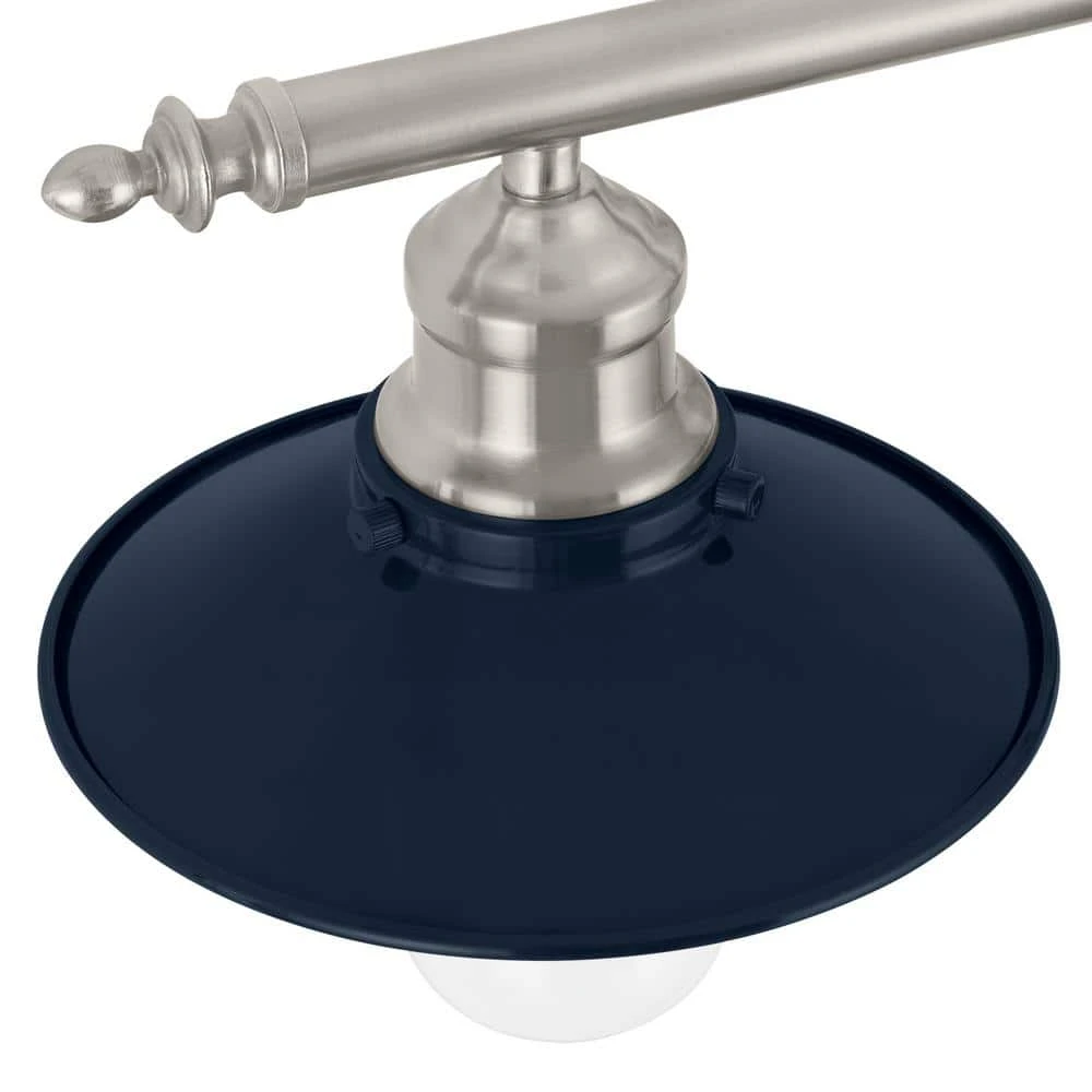 Glenhurst 3-Light Cobalt and Brushed Nickel Industrial Farmhouse Bathroom Vanity Light Fixture with Metal Shades by Hampton Bay 4 Glenhurst 3-Light Cobalt and Brushed Nickel Industrial Farmhouse Bathroom Vanity Light Fixture with Metal Shades by Hampton Bay - Image 4