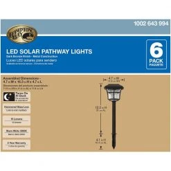 Grant Solar 10 Lumens Dark Bronze Outdoor Integrated LED 3000K Warm White Landscape Path Light (6-Pack) by Hampton Bay -Hampton Bay Sales dark bronze hampton bay path lights 84101 1f 1000