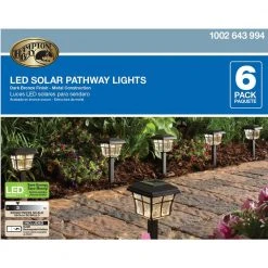 Grant Solar 10 Lumens Dark Bronze Outdoor Integrated LED 3000K Warm White Landscape Path Light (6-Pack) by Hampton Bay -Hampton Bay Sales dark bronze hampton bay path lights 84101 4f 1000