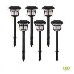 Grant Solar 10 Lumens Dark Bronze Outdoor Integrated LED 3000K Warm White Landscape Path Light (6-Pack) by Hampton Bay