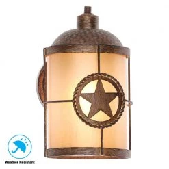 Lone Star 1-Light Desert Sands Outdoor Wall Lantern Sconce by Hampton Bay -Hampton Bay Sales desert sands hampton bay outdoor sconces 17209 a0 1000