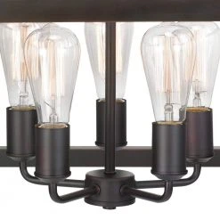 Boswell Quarter 20 in. 5-Light Distressed Black Farmhouse Pendant for Kitchen or Entryway by Hampton Bay -Hampton Bay Sales distressed black hampton bay chandeliers 7949hbdbdi 1d 1000