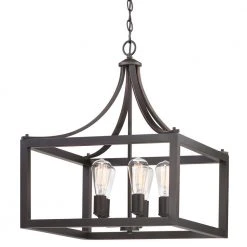 Boswell Quarter 20 in. 5-Light Distressed Black Farmhouse Pendant for Kitchen or Entryway by Hampton Bay -Hampton Bay Sales distressed black hampton bay chandeliers 7949hbdbdi 4f 1000