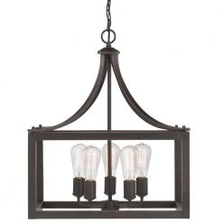 Boswell Quarter 20 in. 5-Light Distressed Black Farmhouse Pendant for Kitchen or Entryway by Hampton Bay -Hampton Bay Sales distressed black hampton bay chandeliers 7949hbdbdi c3 1000