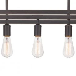 Boswell Quarter 5-Light Distressed Black Industrial Linear Island Hanging Chandelier for Kitchen by Hampton Bay -Hampton Bay Sales distressed black hampton bay chandeliers 7965hbdbdi 66 1000