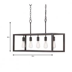 Boswell Quarter 5-Light Distressed Black Industrial Linear Island Hanging Chandelier for Kitchen by Hampton Bay -Hampton Bay Sales distressed black hampton bay chandeliers 7965hbdbdi 77 1000
