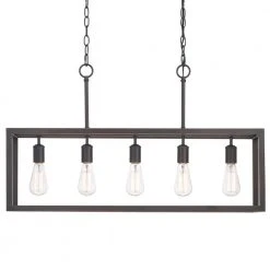 Boswell Quarter 5-Light Distressed Black Industrial Linear Island Hanging Chandelier for Kitchen by Hampton Bay -Hampton Bay Sales distressed black hampton bay chandeliers 7965hbdbdi c3 1000