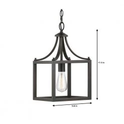 Boswell Quarter 9-1/2 in. 1-Light Distressed Black Farmhouse Mini-Pendant Kitchen Light by Hampton Bay -Hampton Bay Sales distressed black hampton bay pendant lights 7947hbdbdi 77 1000