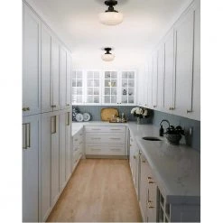 Belvedere Park 10.625 in. 1-Light Espresso Bronze Schoolhouse Round Semi Flush Mount, Farmhouse Ceiling Light by Hampton Bay -Hampton Bay Sales espresso bronze hampton bay flush mount lights kfn8291a 2 orba 40 1000