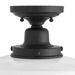 Belvedere Park 10.625 in. 1-Light Espresso Bronze Schoolhouse Round Semi Flush Mount, Farmhouse Ceiling Light by Hampton Bay -Hampton Bay Sales espresso bronze hampton bay flush mount lights kfn8291a 2 orba 66 1000