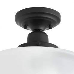 Belvedere Park 10.625 in. 1-Light Espresso Bronze Schoolhouse Round Semi Flush Mount, Farmhouse Ceiling Light by Hampton Bay -Hampton Bay Sales espresso bronze hampton bay flush mount lights kfn8291a 2 orba a0 1000