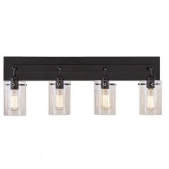 Regan 29.13 in. 4-Light Espresso Bronze Bathroom Vanity Light with Clear Glass Shades by Hampton Bay -Hampton Bay Sales espresso bronze hampton bay vanity lighting ds19069 44 1000