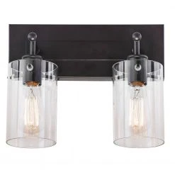 Regan 12.75 in. 2-Light Espresso Bronze Bath Vanity Light with Clear Glass Shades by Hampton Bay 16 Regan 12.75 in. 2-Light Espresso Bronze Bath Vanity Light with Clear Glass Shades by Hampton Bay -Hampton Bay Sales espresso bronze hampton bay vanity lighting ds19071 1f 1000
