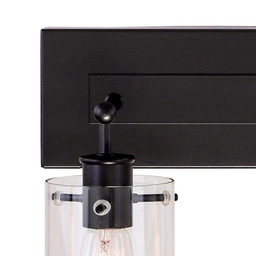 Regan 12.75 in. 2-Light Espresso Bronze Bath Vanity Light with Clear Glass Shades by Hampton Bay 3 Regan 12.75 in. 2-Light Espresso Bronze Bath Vanity Light with Clear Glass Shades by Hampton Bay - Image 3