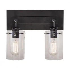 Regan 12.75 in. 2-Light Espresso Bronze Bath Vanity Light with Clear Glass Shades by Hampton Bay 15 Regan 12.75 in. 2-Light Espresso Bronze Bath Vanity Light with Clear Glass Shades by Hampton Bay -Hampton Bay Sales espresso bronze hampton bay vanity lighting ds19071 4f 1000
