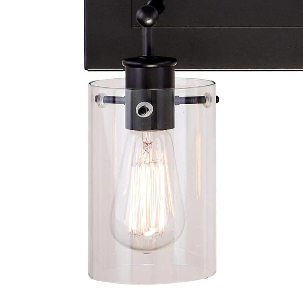 Regan 12.75 in. 2-Light Espresso Bronze Bath Vanity Light with Clear Glass Shades by Hampton Bay 4 Regan 12.75 in. 2-Light Espresso Bronze Bath Vanity Light with Clear Glass Shades by Hampton Bay - Image 4