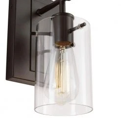 Regan 4.5 in. 1-Light Espresso Bronze Bathroom Vanity Light with Clear Glass Shade by Hampton Bay 14 Regan 4.5 in. 1-Light Espresso Bronze Bathroom Vanity Light with Clear Glass Shade by Hampton Bay -Hampton Bay Sales espresso bronze hampton bay vanity lighting ds19072 1d 1000