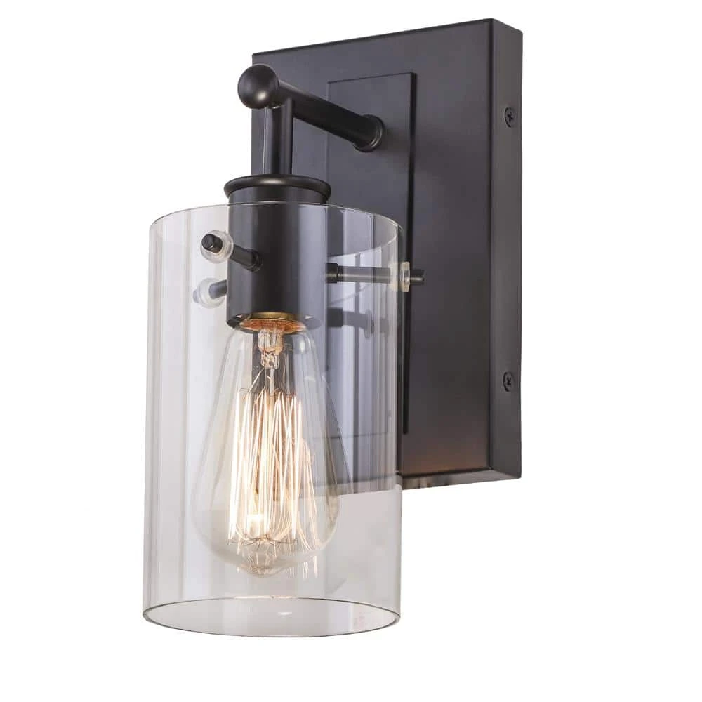 Regan 4.5 in. 1-Light Espresso Bronze Bathroom Vanity Light with Clear Glass Shade by Hampton Bay 10 Regan 4.5 in. 1-Light Espresso Bronze Bathroom Vanity Light with Clear Glass Shade by Hampton Bay - Image 10