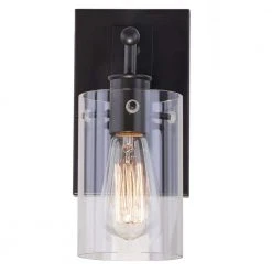 Regan 4.5 in. 1-Light Espresso Bronze Bathroom Vanity Light with Clear Glass Shade by Hampton Bay 18 Regan 4.5 in. 1-Light Espresso Bronze Bathroom Vanity Light with Clear Glass Shade by Hampton Bay -Hampton Bay Sales espresso bronze hampton bay vanity lighting ds19072 4f 1000