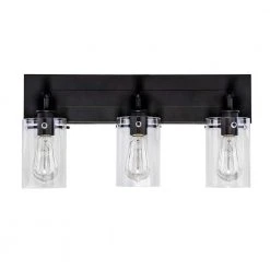 Regan 21 in. 3-Light Espresso Bronze Bathroom Vanity Light with Clear Glass Shades by Hampton Bay -Hampton Bay Sales espresso bronze hampton bay vanity lighting ds19267 1f 1000