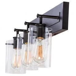 Regan 21 in. 3-Light Espresso Bronze Bathroom Vanity Light with Clear Glass Shades by Hampton Bay -Hampton Bay Sales espresso bronze hampton bay vanity lighting ds19267 76 1000