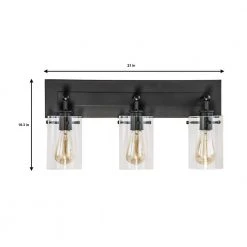 Regan 21 in. 3-Light Espresso Bronze Bathroom Vanity Light with Clear Glass Shades by Hampton Bay -Hampton Bay Sales espresso bronze hampton bay vanity lighting ds19267 77 1000