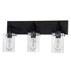 Regan 21 in. 3-Light Espresso Bronze Bathroom Vanity Light with Clear Glass Shades by Hampton Bay -Hampton Bay Sales espresso bronze hampton bay vanity lighting ds19267 fa 1000