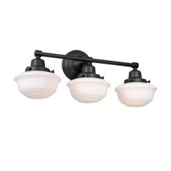 Belvedere Park 23.25 in. 3-Light Espresso Bronze Farmhouse Bathroom Vanity Light with Frosted Glass Shades by Hampton Bay -Hampton Bay Sales espresso bronze hampton bay vanity lighting kfn1303ax 01 br 77 1000