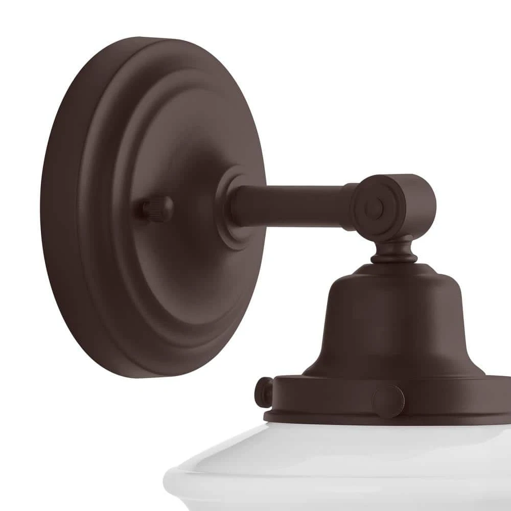 Belvedere Park 5.16 in. 1-Light Espresso Bronze Indoor Wall Farmhouse Sconce with Frosted Opal Glass by Hampton Bay 3 Belvedere Park 5.16 in. 1-Light Espresso Bronze Indoor Wall Farmhouse Sconce with Frosted Opal Glass by Hampton Bay - Image 3