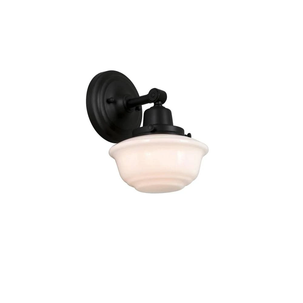 Belvedere Park 5.16 in. 1-Light Espresso Bronze Indoor Wall Farmhouse Sconce with Frosted Opal Glass by Hampton Bay 6 Belvedere Park 5.16 in. 1-Light Espresso Bronze Indoor Wall Farmhouse Sconce with Frosted Opal Glass by Hampton Bay - Image 6