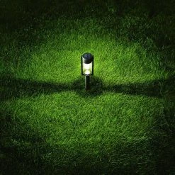 Clermont Solar Black LED 15 Lumens Modern Bollard Path Light Set with Vintage Bulb (4-Pack) by Hampton Bay 7 Clermont Solar Black LED 15 Lumens Modern Bollard Path Light Set with Vintage Bulb (4-Pack) by Hampton Bay -Hampton Bay Sales flat black hampton bay path lights nxt 2366 v 40 1000