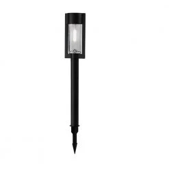Clermont Solar Black LED 15 Lumens Modern Bollard Path Light Set with Vintage Bulb (4-Pack) by Hampton Bay 9 Clermont Solar Black LED 15 Lumens Modern Bollard Path Light Set with Vintage Bulb (4-Pack) by Hampton Bay -Hampton Bay Sales flat black hampton bay path lights nxt 2366 v 4f 1000