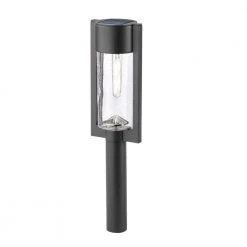 Clermont Solar Black LED 15 Lumens Modern Bollard Path Light Set with Vintage Bulb (4-Pack) by Hampton Bay 8 Clermont Solar Black LED 15 Lumens Modern Bollard Path Light Set with Vintage Bulb (4-Pack) by Hampton Bay -Hampton Bay Sales flat black hampton bay path lights nxt 2366 v c3 1000