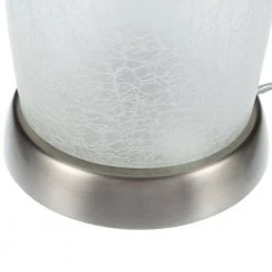 8.5 in. Brushed Nickel Accent Lamp with Frosted Crackled Glass Shade by Hampton Bay -Hampton Bay Sales frosted crackle glass and brushed nickel hampton bay table lamps u7869bs 40 1000