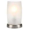 8.5 in. Brushed Nickel Accent Lamp with Frosted Crackled Glass Shade by Hampton Bay