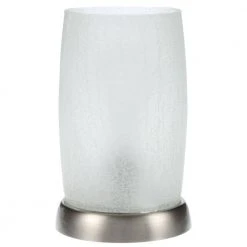 8.5 in. Brushed Nickel Accent Lamp with Frosted Crackled Glass Shade by Hampton Bay -Hampton Bay Sales frosted crackle glass and brushed nickel hampton bay table lamps u7869bs d4 1000