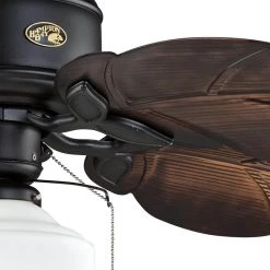 Nassau 52 in. Indoor/Outdoor LED Gilded Iron Wet Rated Ceiling Fan with Light Kit and 5 Weather Resistant Blades by Hampton Bay -Hampton Bay Sales gilded iron hampton bay ceiling fans with lights 58020 1d 1000