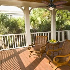 Nassau 52 in. Indoor/Outdoor LED Gilded Iron Wet Rated Ceiling Fan with Light Kit and 5 Weather Resistant Blades by Hampton Bay -Hampton Bay Sales gilded iron hampton bay ceiling fans with lights 58020 40 1000